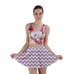 Lilac Purple & White Zigzag Pattern Mini Skirt
