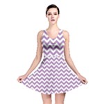 Lilac Purple & White Zigzag Pattern Reversible Skater Dress