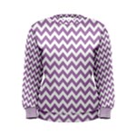 Lilac Purple & White Zigzag Pattern Women s Sweatshirt