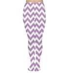 Lilac Purple & White Zigzag Pattern Women s Tights