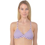 Lilac Purple & White Zigzag Pattern Reversible Tri Bikini Top