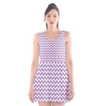 Lilac Purple & White Zigzag Pattern Scoop Neck Skater Dress