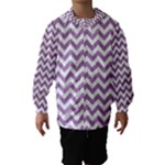 Lilac Purple & White Zigzag Pattern Hooded Wind Breaker (Kids)