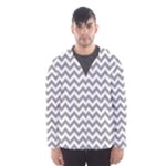 Medium Grey & White Zigzag Pattern Hooded Wind Breaker (Men)