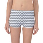 Medium Grey & White Zigzag Pattern Boyleg Bikini Bottoms