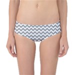 Medium Grey & White Zigzag Pattern Classic Bikini Bottoms