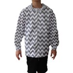 Medium Grey & White Zigzag Pattern Hooded Wind Breaker (Kids)