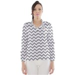 Medium Grey & White Zigzag Pattern Wind Breaker (Women)