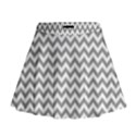 Medium Grey & White Zigzag Pattern Mini Flare Skirt View1