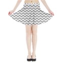 Medium Grey & White Zigzag Pattern Mini Flare Skirt View3