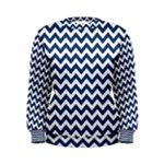 Navy Blue & White Zigzag Pattern Women s Sweatshirt
