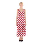 Poppy Red & White Zigzag Pattern Sleeveless Maxi Dress