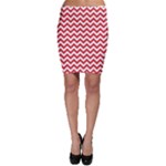Poppy Red & White Zigzag Pattern Bodycon Skirt