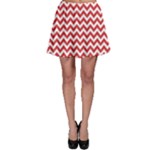 Poppy Red & White Zigzag Pattern Skater Skirt