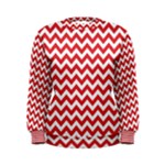 Poppy Red & White Zigzag Pattern Women s Sweatshirt