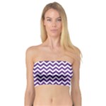 Royal Purple & White Zigzag Pattern Bandeau Top