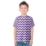 Royal Purple & White Zigzag Pattern Kid s Cotton Tee