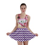 Royal Purple & White Zigzag Pattern Mini Skirt