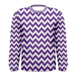 Royal Purple & White Zigzag Pattern Men s Long Sleeve Tee
