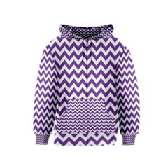 Royal Purple & White Zigzag Pattern Kids  Zipper Hoodie by Zandiepants
