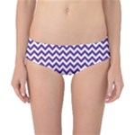 Royal Purple & White Zigzag Pattern Classic Bikini Bottoms