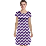 Royal Purple & White Zigzag Pattern Cap Sleeve Nightdress