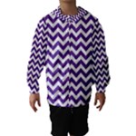 Royal Purple & White Zigzag Pattern Hooded Wind Breaker (Kids)