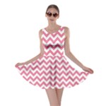 Soft Pink & White Zigzag Pattern Skater Dress