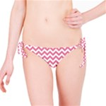 Soft Pink & White Zigzag Pattern Bikini Bottom