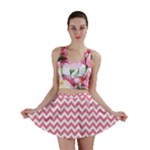 Soft Pink & White Zigzag Pattern Mini Skirt
