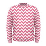 Soft Pink & White Zigzag Pattern Men s Sweatshirt