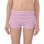 Soft Pink & White Zigzag Pattern Boyleg Bikini Bottoms