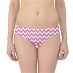 Soft Pink & White Zigzag Pattern Hipster Bikini Bottoms