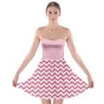 Soft Pink & White Zigzag Pattern Strapless Dresses