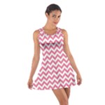 Soft Pink & White Zigzag Pattern Racerback Dresses
