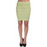 Spring Green & White Zigzag Pattern Bodycon Skirt