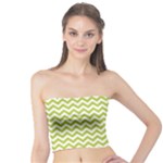 Spring Green & White Zigzag Pattern Tube Top