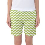 Spring Green & White Zigzag Pattern Women s Basketball Shorts