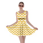 Sunny Yellow & White Zigzag Pattern Skater Dress
