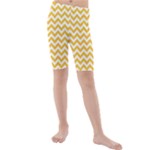 Sunny Yellow & White Zigzag Pattern Kid s Mid Length Swim Shorts
