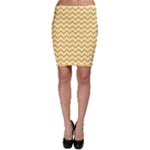 Sunny Yellow & White Zigzag Pattern Bodycon Skirt