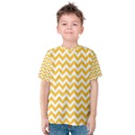 Sunny Yellow & White Zigzag Pattern Kid s Cotton Tee