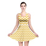 Sunny Yellow & White Zigzag Pattern Reversible Skater Dress
