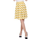 Sunny Yellow & White Zigzag Pattern A-Line Skirt