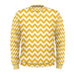 Sunny Yellow & White Zigzag Pattern Men s Sweatshirt