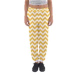 Sunny Yellow & White Zigzag Pattern Women s Jogger Sweatpants