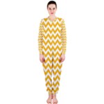Sunny Yellow & White Zigzag Pattern OnePiece Jumpsuit (Ladies) 