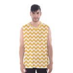 Sunny Yellow & White Zigzag Pattern Men s Basketball Tank Top