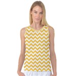Sunny Yellow & White Zigzag Pattern Women s Basketball Tank Top