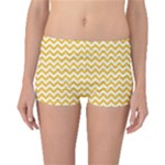Sunny Yellow & White Zigzag Pattern Boyleg Bikini Bottoms